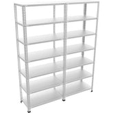 7 Katlı 2 Üniteli Bitişik Galvaniz Çelik Arşiv Depo Kiler Rafı