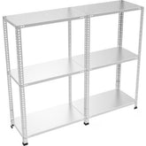 3 Katlı 2 Üniteli Bitişik Galvaniz Çelik Arşiv Depo Kiler Rafı