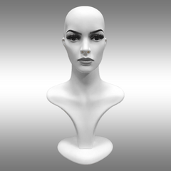 Bayan Tablalı ve Makyajlı Büst Kafa Mankeni